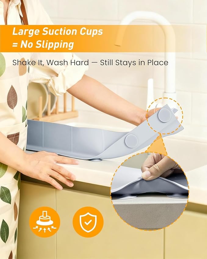 Kitchen Sink Splash Guard 18" Silicone Water Guard