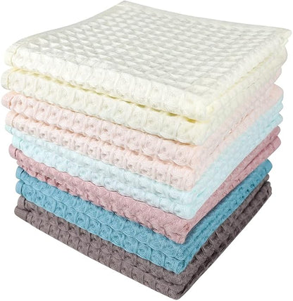 12 Pcs 13" x 13" Waffle Weave Kitchen Dish Cloths Set, 100% Cotton Super