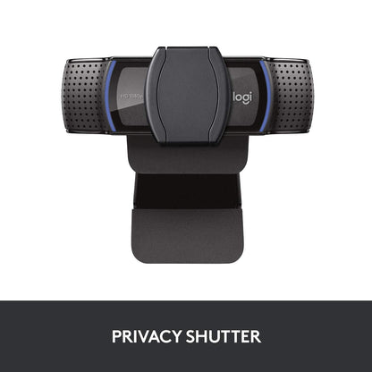 Logitech C920S HD Pro Webcam, Full HD 1080p/30fps Video Calling, Clear Stereo Audio, Light Correction, Privacy Shutter, Works with Skype, Zoom, FaceTime, Hangouts, PC/Mac/Laptop/Tablet/Xbox