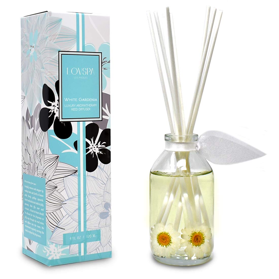 LOVSPA Reed Diffuser Set, Smoked Vanilla Scented Oil Diffuser with Sticks, Home Fragrance Accessories for Bathroom Shelf Decor, Aroma Diffusers for Home or Office Fall Decor, USA Made