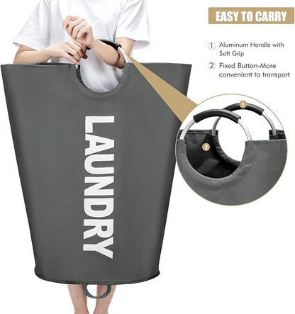 125L X-Large Laundry Basket, Freestanding Tall Clothes Hamper, Collapsible