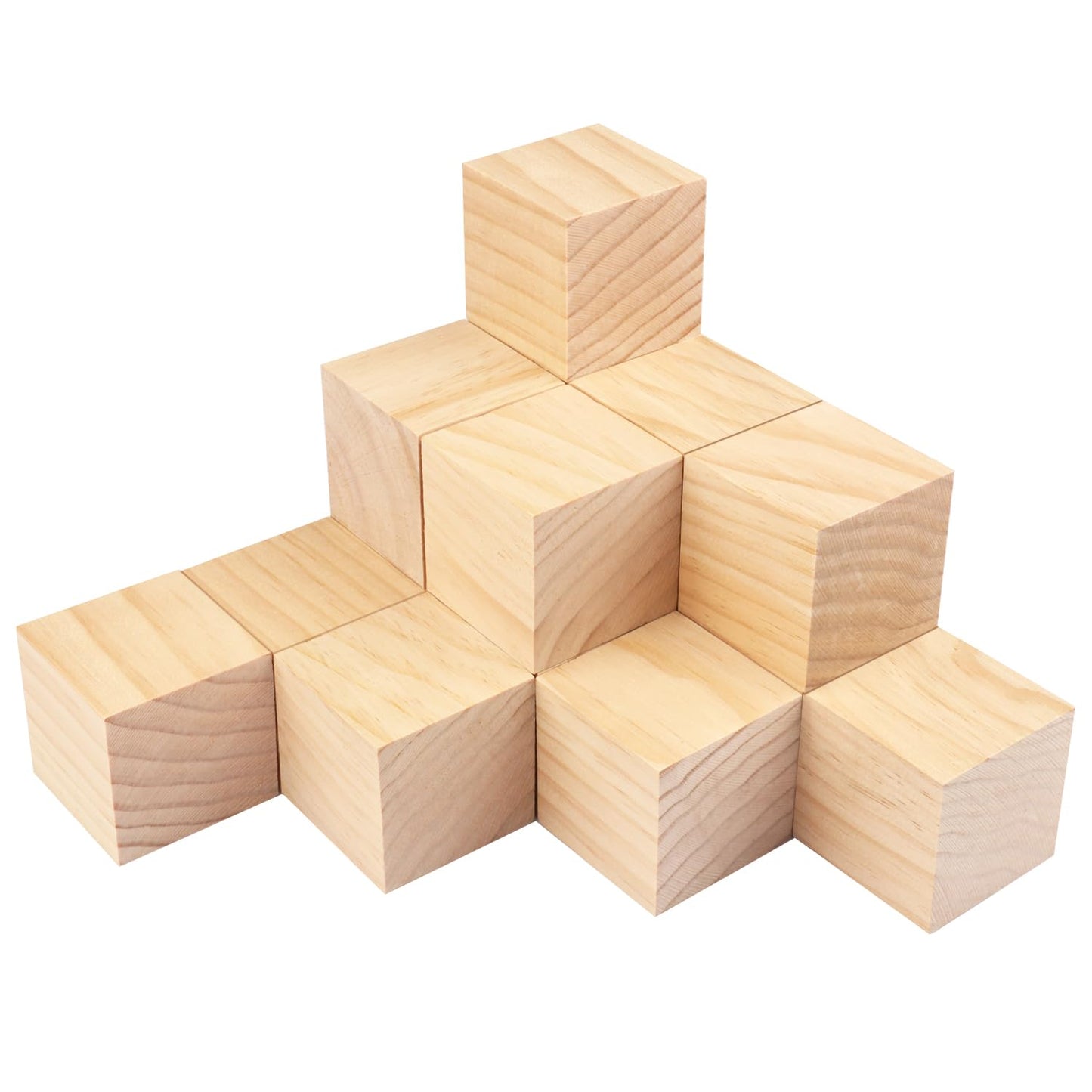 16 Packs Wooden Blocks for Crafts, 2.36 Inch Pine Wood Cubes, 6 x 6 x 6 cm Wooden Cubes for Paint, Stamp, Decorate, DIY Projects and Personalized Gifts,by GNIEMCKIN.