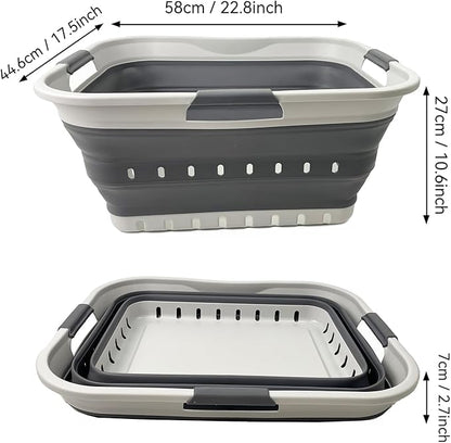 SAMMART 42L Collapsible Plastic Laundry Basket