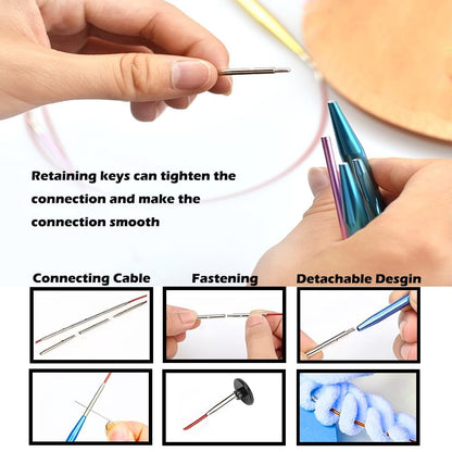 Yarniss 13 Pair Circular Knitting Needle Set 3.0~10.0mm, Interchangeable Aluminum Knitting Needles with Case