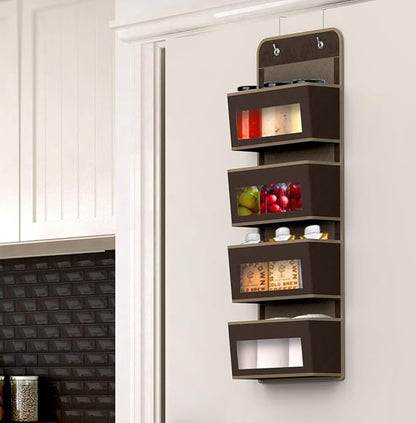 Simple Houseware 4 Clear Window Pocket Over Closet Door Storage Hanging