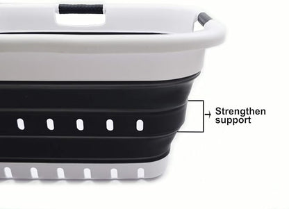 SAMMART 41L Collapsible 3 Handled Plastic Laundry Basket