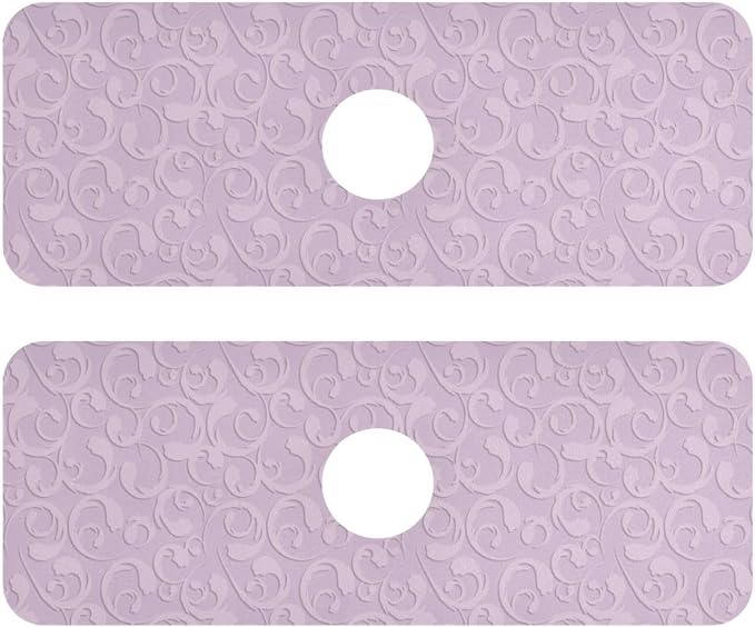 Kitchen Sink Splash Guard 2 PCS 14.7 Inch Sink Faucet Mat Splash Guard