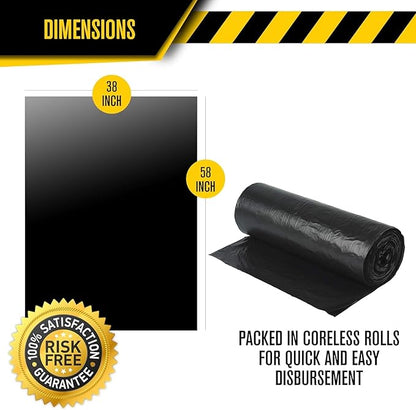 Aluf Plastics Heavy Duty 55 Gallon Trash Bags