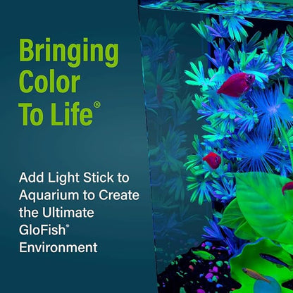 GloFish 10-Inch LED Light Sticks for Fish Aquariums Up to 75 Gallons, 2 Count, with White, Blue and Magenta LED Lights