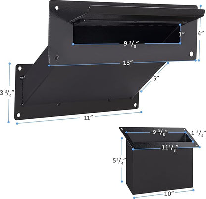 Durabox Through The Wall Drop Chute – Adjustable Two Piece Steel Deposit Drop Slot for Documents, Letters, Payments and Other Non-Bulky Items and Mail D100 (Black)