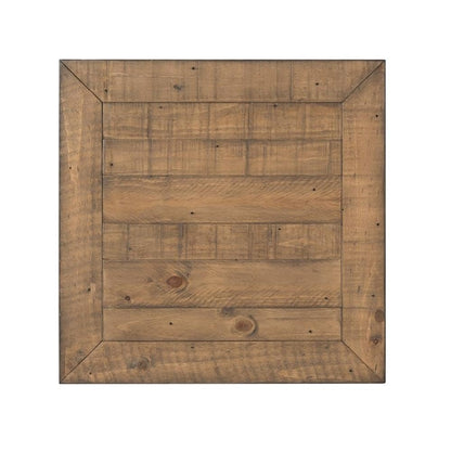 Monterey Farmhouse Rustic End Table, Solid Pine Wood Coastal Side Table with Drawer and Shelf. Reclaimed Natural.
