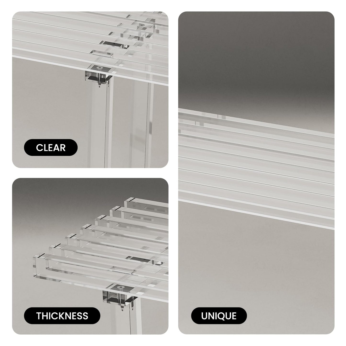 Sumerflos Acrylic Entryway Bench - 35" Clear Shoe Storage Bench for Bedroom & End of Bed & Hallway, Holds Up to 350 Lb (Seat for 2 People), Modern, Easy Assembly