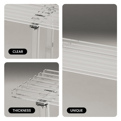 Sumerflos Acrylic Entryway Bench - 35" Clear Shoe Storage Bench for Bedroom & End of Bed & Hallway, Holds Up to 350 Lb (Seat for 2 People), Modern, Easy Assembly