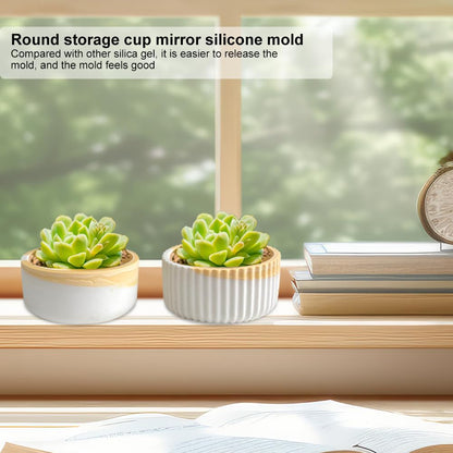 2PCS Storage Box with Lids Candle Jar Molds Set, Tea Light Candle Holder Silicone Molds for Resin, Round Shape Tealight Candle Molds for Epoxy Casting DIY Projects