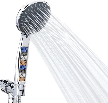 Briout Filtered Shower Head with Handheld, High Pressure 5 Spray Mode Showerhead with Hose Bracket Filter for Hard Water