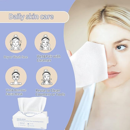 Disposable Face Towel, MSOEUESO Cotton Facial Tissues, Dry Face Cloths