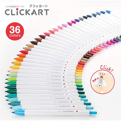 Zebra WYSS22-36C-N Clickart Water-Based Markers, 36 Colors, Case Included