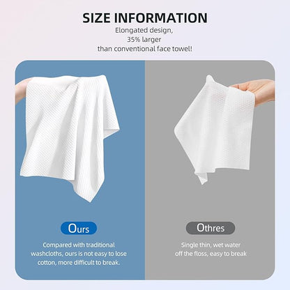 Disposable Face Towels XL, Viscose Biodegradable Large Dry Wipes, Super Soft &