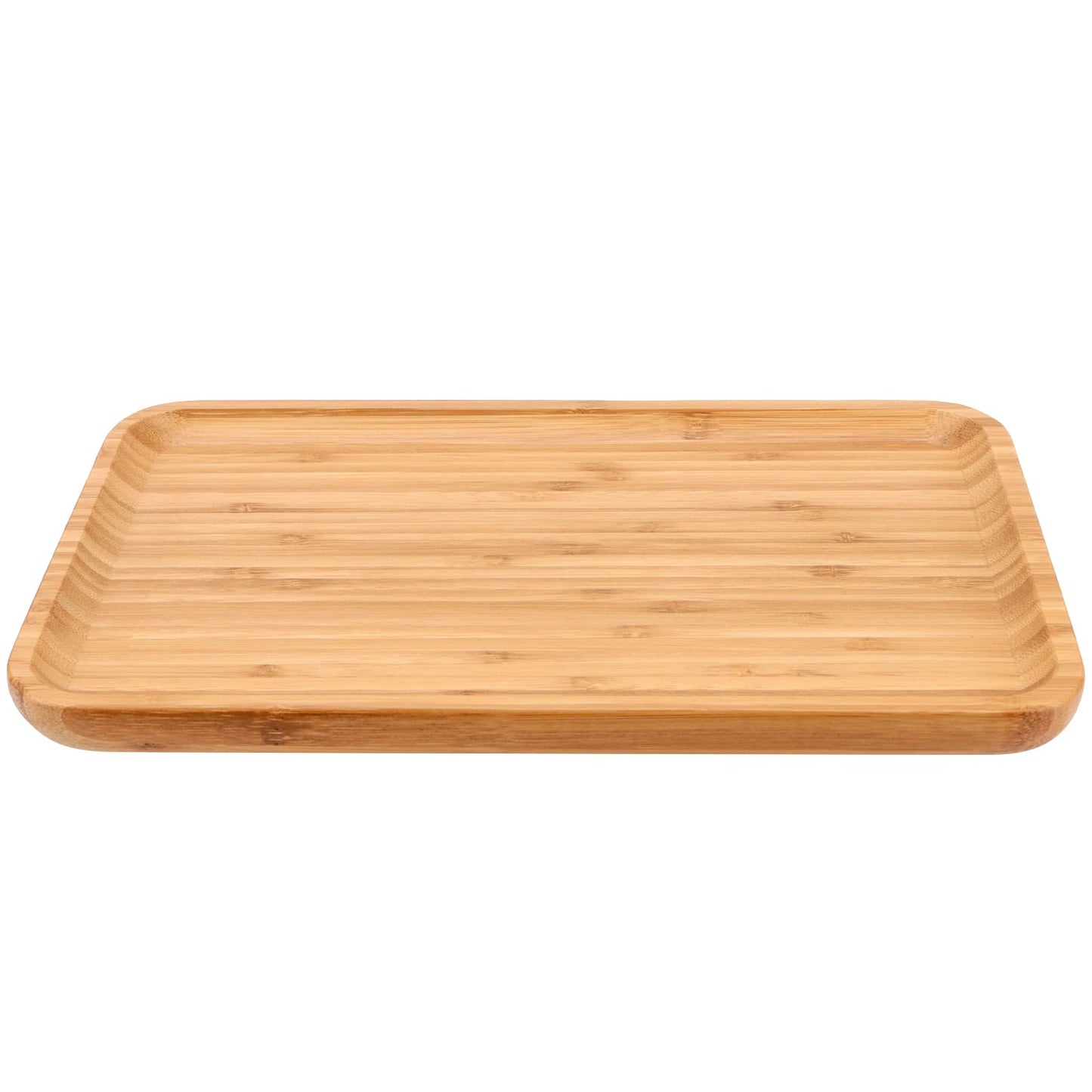 KOHAND 3 Pack 12 x 8 x 0.8 Inches Bamboo Serving Platter Tray, Bamboo Tray Cheese Plate Rectangular Platter for Fruit, Appetizer, Cheese