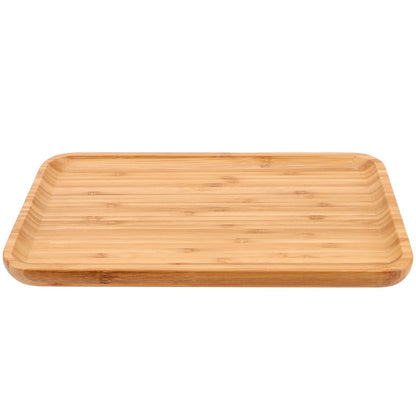 KOHAND 3 Pack 12 x 8 x 0.8 Inches Bamboo Serving Platter Tray, Bamboo Tray Cheese Plate Rectangular Platter for Fruit, Appetizer, Cheese