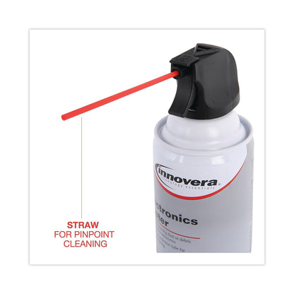Innovera Compressed Air Duster Cleaner, 10 Oz Can, 4/Pack