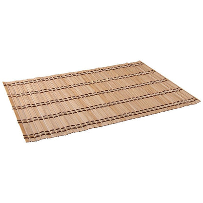 couponhub Pack of 4 Natural Bamboo Placemat, Wooden Square Placemats, Suitable for Non-Slip and Bamboo Table Placemats in Restaurants and Kitchen
