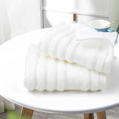 Jacquotha Luxurious 4-Pack Ribbed Striped Hand Towels – Hotel & Spa Premium