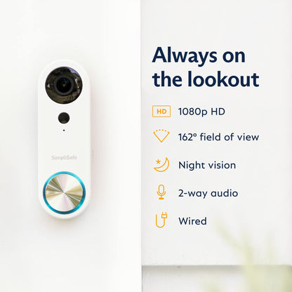 SimpliSafe 9 Piece Wireless Home Security System Gen 3 with Outdoor Camera and Wired Video Doorbell - Optional 24/7 Professional Monitoring - No Contract - Compatible with Alexa and Google Assistant