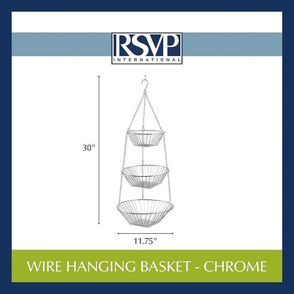 RSVP 30-by-12-Inch 3-Tier Wire Hanging Basket