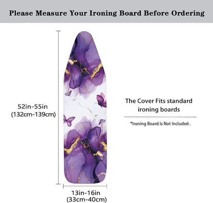 Ironing Board Cover with Elastic Edge and Hook and Loop Fasteners, Universal