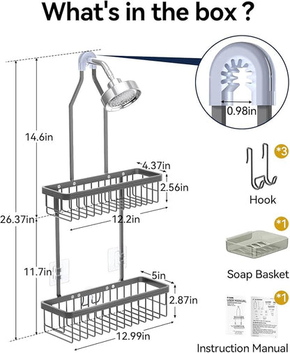 YASONIC Shower Caddy Hanging, Never Rust Shower Organizer Hanging, Aluminum