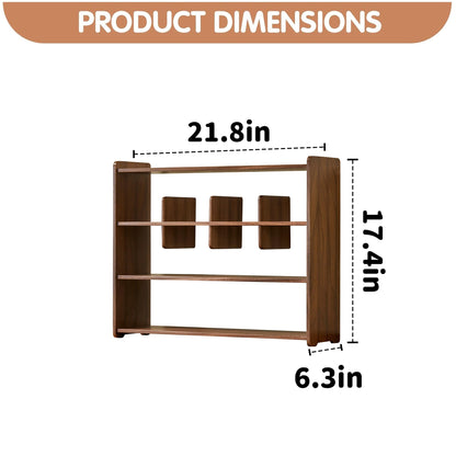 KAOTGOT Coffee Cup Holder for Countertop Walnut Wood Coffee Mugs Holder for Kitchen Mug Display Rack (4-Tier Walnut wood A)