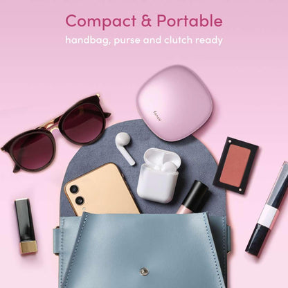 Fancii Compact Makeup Mirror with Natural LED Lights, 1x/ 10x Magnifying - Rechargeable, Portable, Lighted 4” Hand Mirror for Travel and Purses, Mila (Berry Crush)