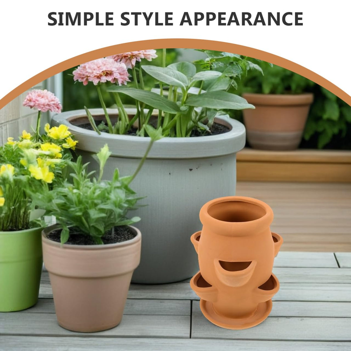 Toyvian Strawberry Tower Planter Pot - Ceramic Multi Pocket Planting Pot for Succulents Strawberries and Small Flowers - Lightweight Indoor Outdoor Decorative Flower Container