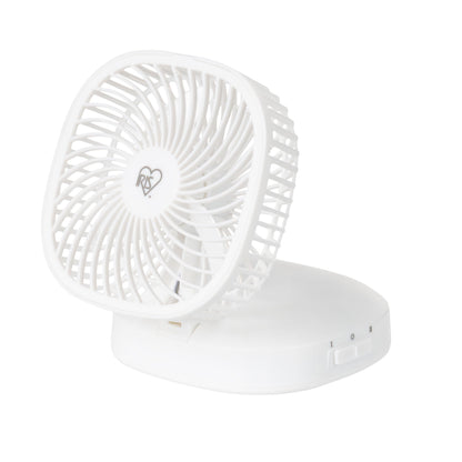 IRIS USA 5" Battery Operated Small Fan, 2 Speeds, D-Battery Powered, Compact Foldable Personal Fan, Portable Travel Mini Desk Fan, Home Office Bedside Picnic Camping Outdoor Use
