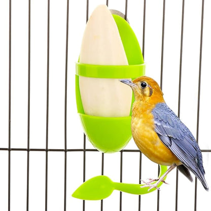 2 Pcs Cuttlebone Holder for Bird Cage - Bowl Stand Food Holder with 4 Pcs Cuttlebone for Parrot, Budgie, Conure (4.7-5.5 inch)