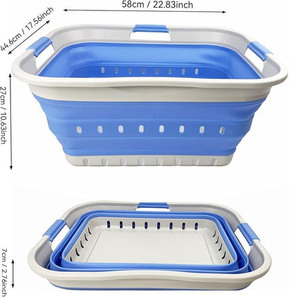 SAMMART 42L Collapsible Plastic Laundry Basket