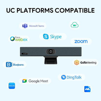 Yealink UVC34 4K Conference Room Camera System 10 Microphone 8 MP All-in-One Video Conferencing System AI Auto Framing 120° Field of View Microsoft Teams Certified Webcam Zoom Rooms USB-A