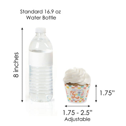 Big Dot of Happiness Groovy Grad - Cupcake Decoration - Hippie Graduation Party Cupcake Wrappers and Treat Picks Kit - Set of 24