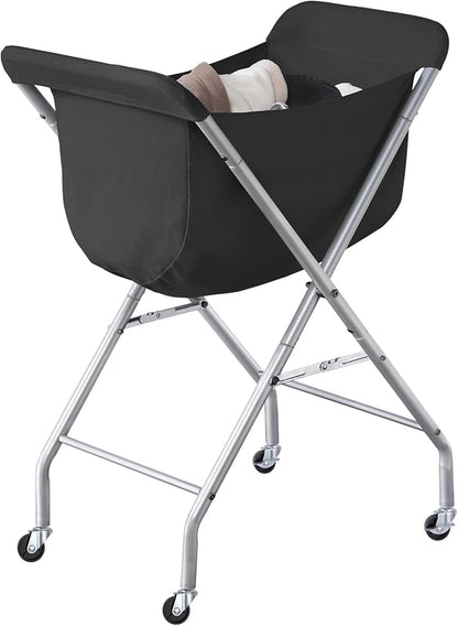ELYKEN Laundry Cart with Wheels, 32”H Easy Rolling Laundry Hamper with