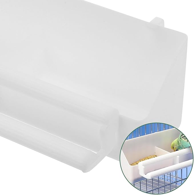 FRCOLOR Automatic Hanging Bird Feeder 2pcs Anti-Splash Parrot Food Tray Garden Seed Dispenser Outdoor Bird Feeding Supplies