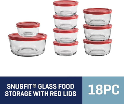 Anchor Hocking 18 Piece Glass Storage Containers