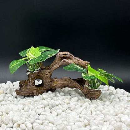 Fish Tank Decorations Aquarium Decor Ornaments Betta Silk Leaf pad Hammock Artifical Driftwood Cave Goldfish Bowl Accessories (Type-E)