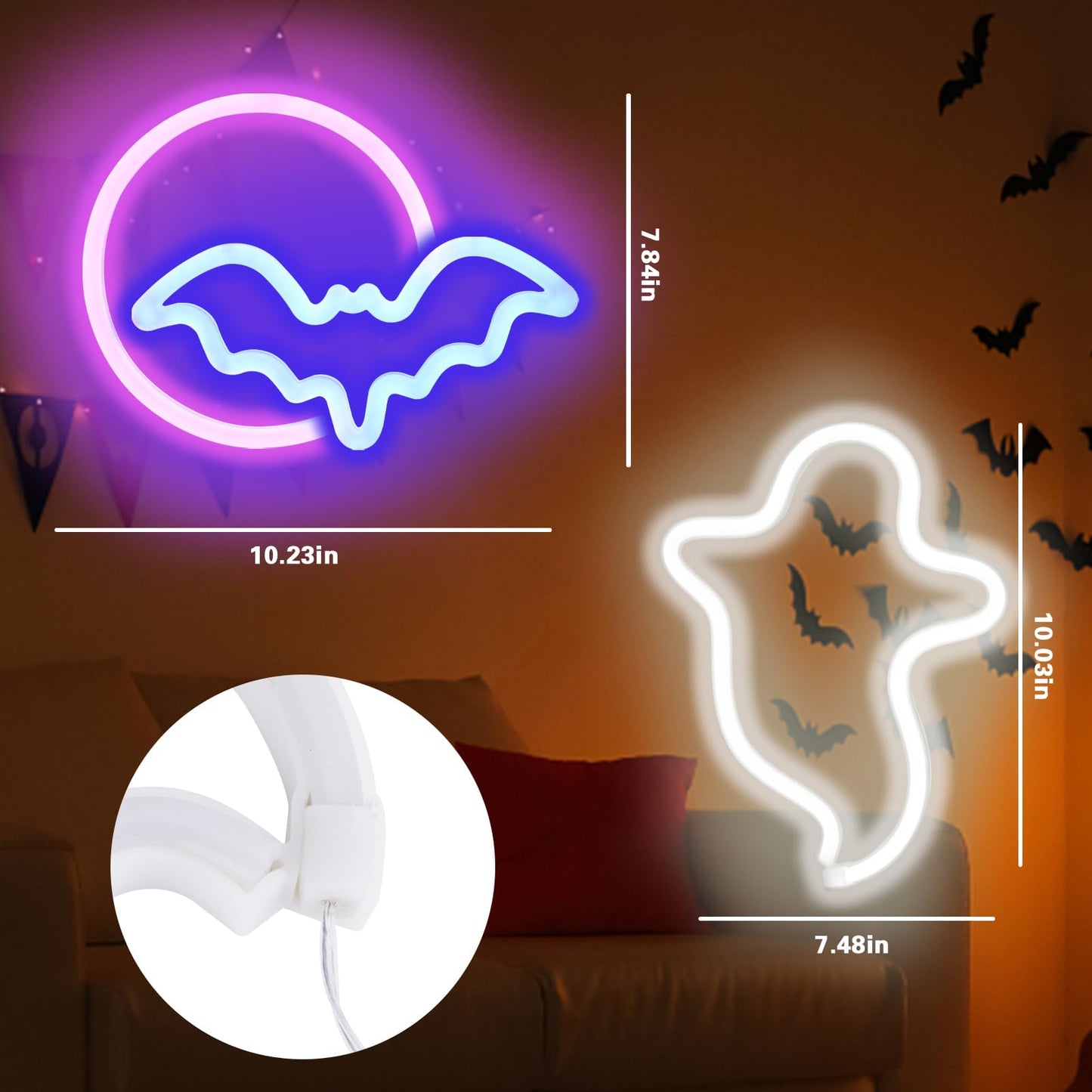 BRIGHTDECK 3 Pcs Butterfly Neon Signs, Neon Light for Bedroom, USB or 3-AA Battery Powered LED Wall Décor for Valentines Day Birthday Gift, Wedding, Party, Home Decor (Pink, Purple, Warm white)