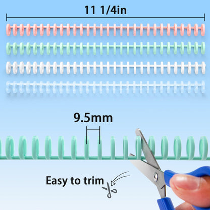 Comb Binding Spines Easy to Open Close Adding Pages for Binding Machine Worklion 1/2 Inch Diameter 30 Ring Plastic Binder Combs and Spines Maximum 85 Sheets 10pieces