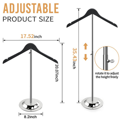 Fumingpal 20-35 Inch Height Adjustable Shirt Display Stand, T Shirt Display Stand for Vendors, MannequimRack for Clothing Dress Garment Coat Retail (Wooden-black, 6 Pcs)