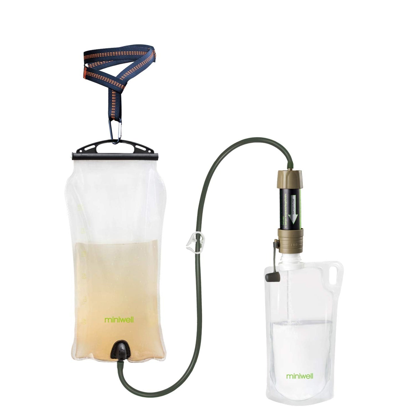Miniwell Filter Straw Water Purification System for Hiking, Camping and Survivalism - TUV Approved Mini Water Filter with 99.9% Bacteria Elimination Rate