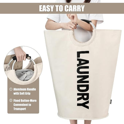DOKEHOM 125L X-Large Laundry Basket, Collapsible Laundry Bag, Freestanding Tall