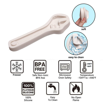 Hand Tools Chocolate Silicone Molds, 3 Packs Large Hammer Wrenches Pliers Construction Tools Baking Molds, 3D Fondant Molds for Cake Decoration Candy Sugar Craft Gum Paste Clay