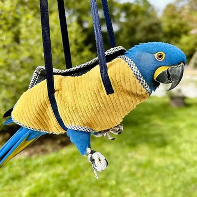 Bird Travel Carrier, Portable Bird Bag with Escape Resistant Outdoor Harness Vest for Small Medium Parrots, Cockatiel, Budgie, Ideal for Travel and Outdoor Adventures (M) (8.5cm)